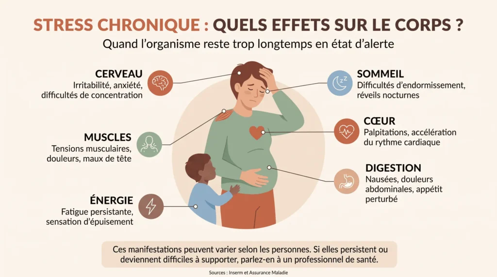 effets stress chronique parental cortisol santé mentale parents
