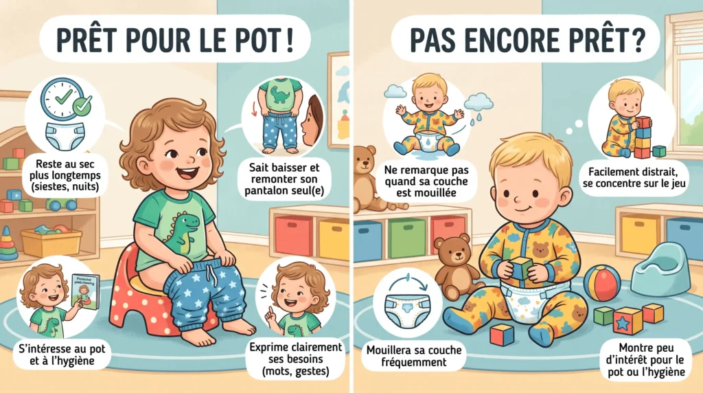 tableau comparatif signes maturité propreté enfant prêt