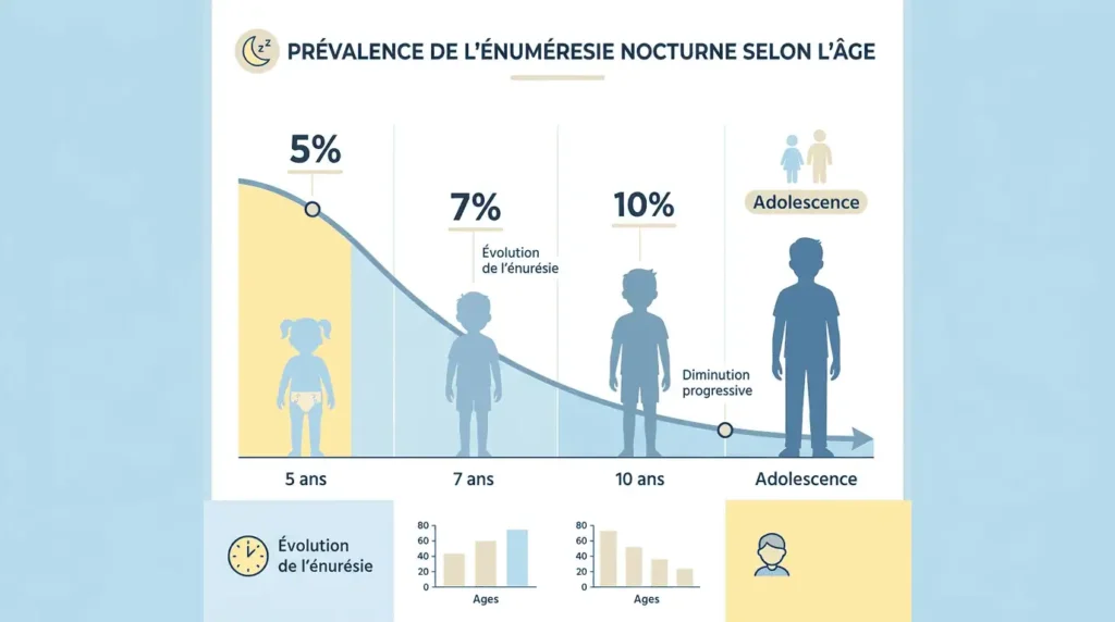 Évolution de l'énurésie nocturne selon l'âge de l'enfant