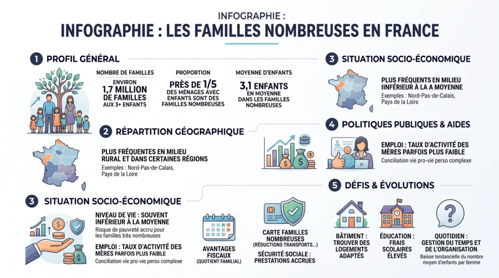 statistiques familles nombreuses en France