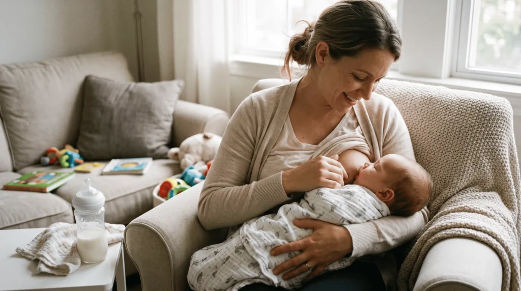 allaitement mixte sein et biberon combinaison pour bébé