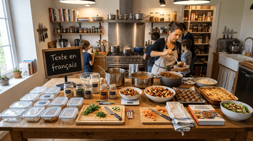 batch cooking famille nombreuse préparation repas semaine