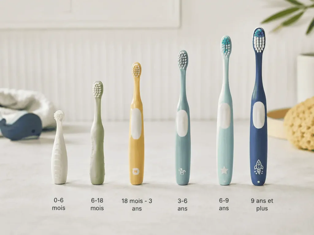 brosse à dents enfant différents âges - choisir brosse à dents enfant