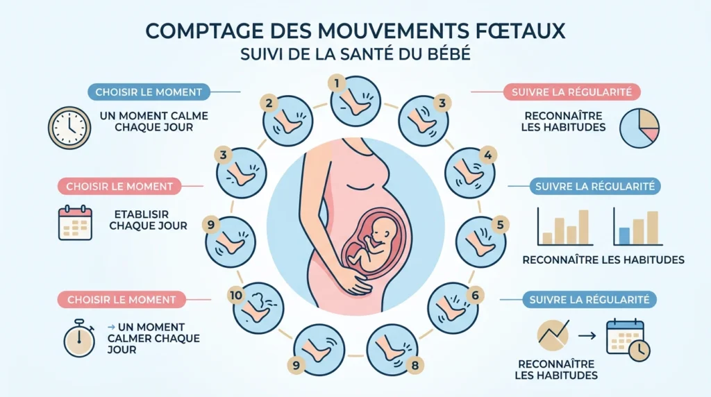 Infographie sur la surveillance des mouvements pour sentir bébé bouger