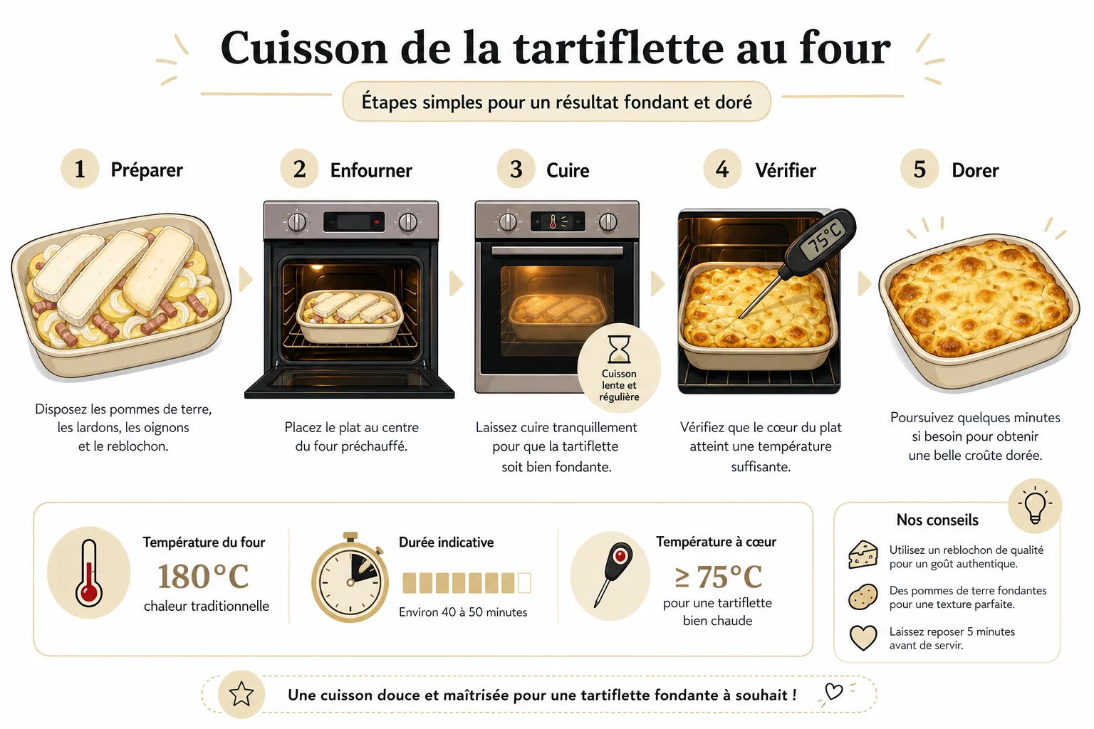 Les étapes clés d'une cuisson sécurisée cuisson au four tartiflette enceinte étapes et température