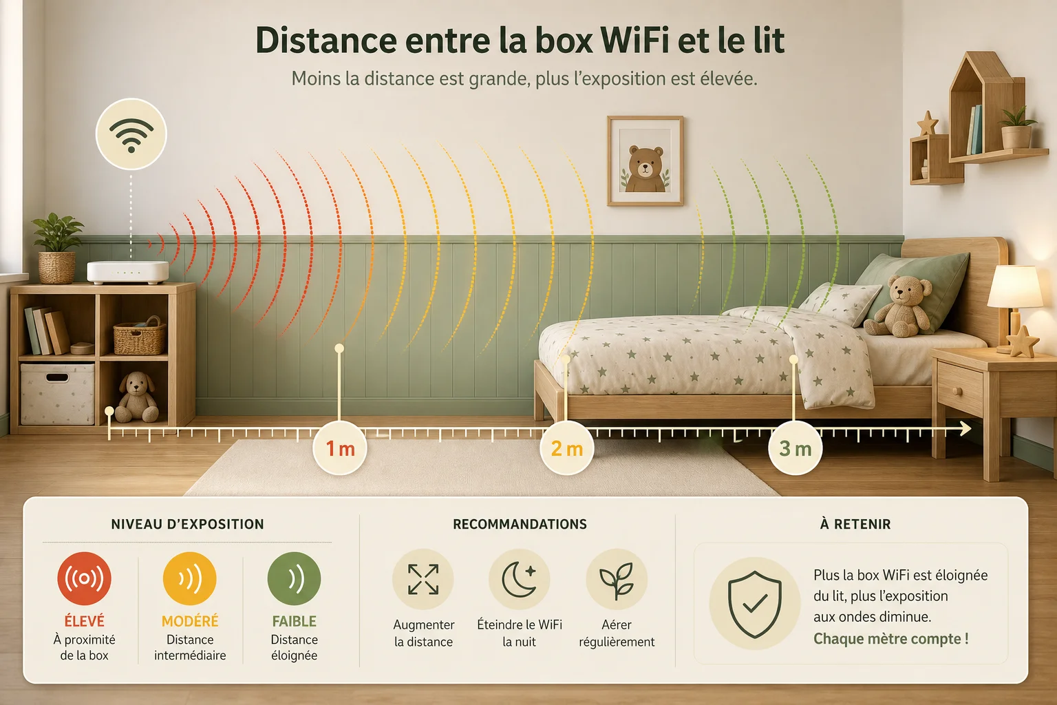 Quelle distance de sécurité entre la box et le lit ? distance de sécurité box internet dans la chambre danger ondes