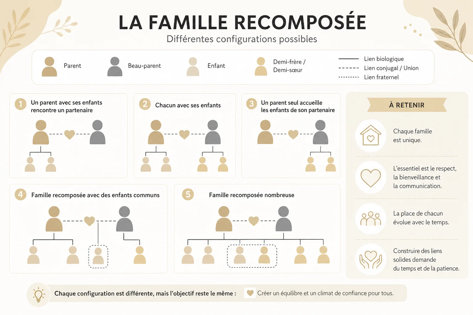 Les différentes formes de famille recomposée formes de famille recomposée avec ou sans enfants communs