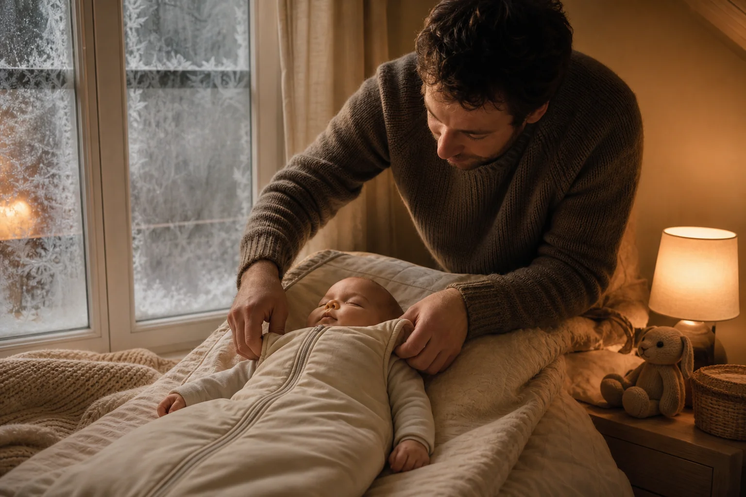 Habiller bébé la nuit pendant l'hiver Comment habiller bébé pour dormir en hiver avec gigoteuse chaude