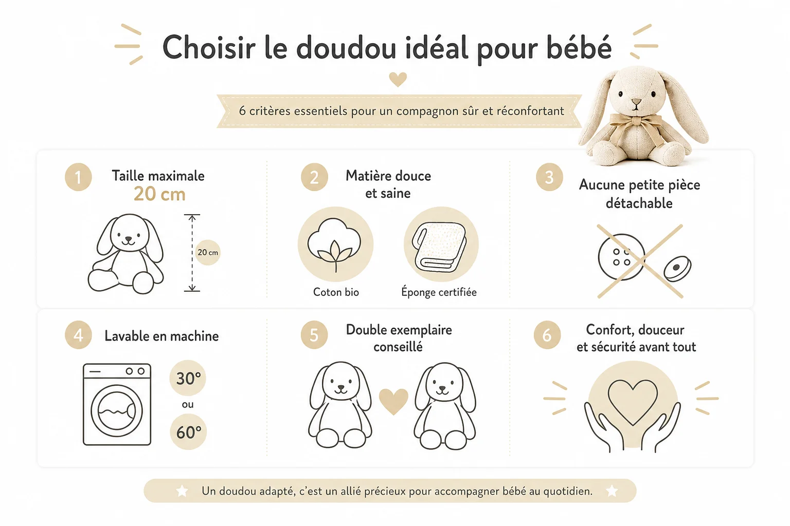 Comment bien choisir le doudou de bébé critères pour choisir le doudou idéal de bébé
